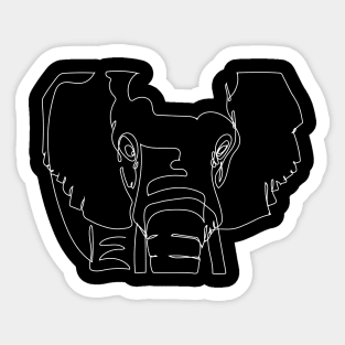 The elephant One line Sticker